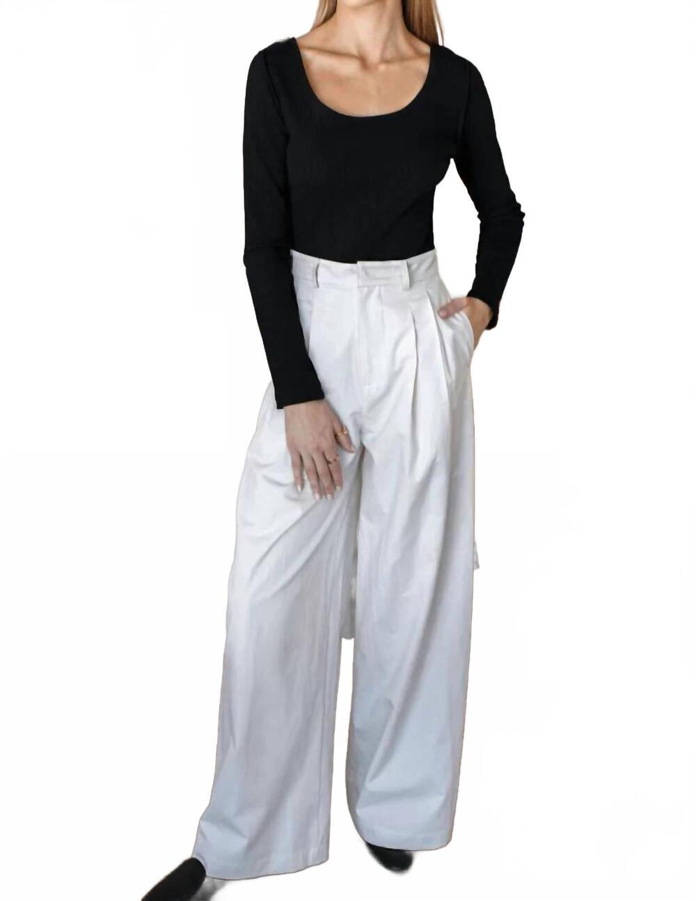 NEW EMERSON FRY atelier pleated pants in white swan